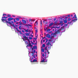 Savage X Fenty Ribbon Writing Crotchless Lace Undie